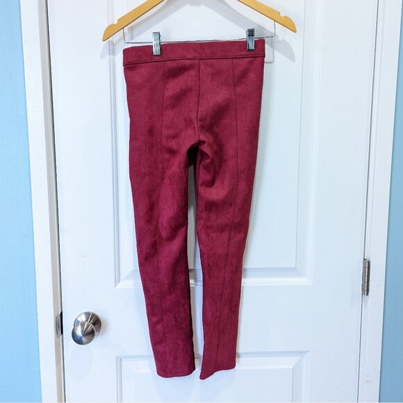 Janie and Jack sueded city pants dark red holiday leggings pants girls size 10 - Picture 3 of 5